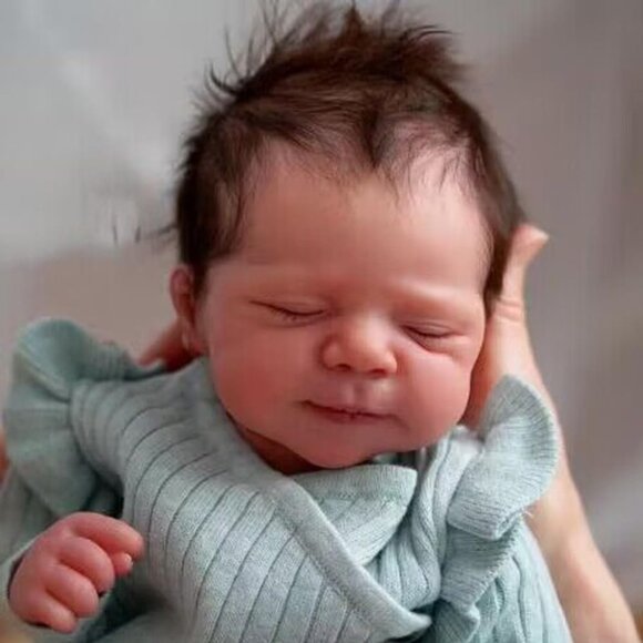 🆕18Inch Soft Silicone Vinyl Baby Dolls Green-pascale Boy with Closed Eyes - Picture 4 of 5